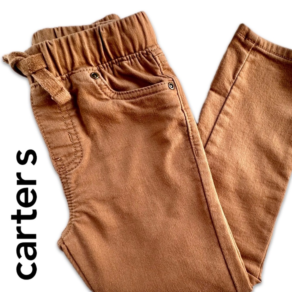 Carter’s 5T Tan Pull-On Elastic Waistband Drawstring Casual Play Pants Jeans